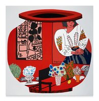 Red Pot with White Blouse