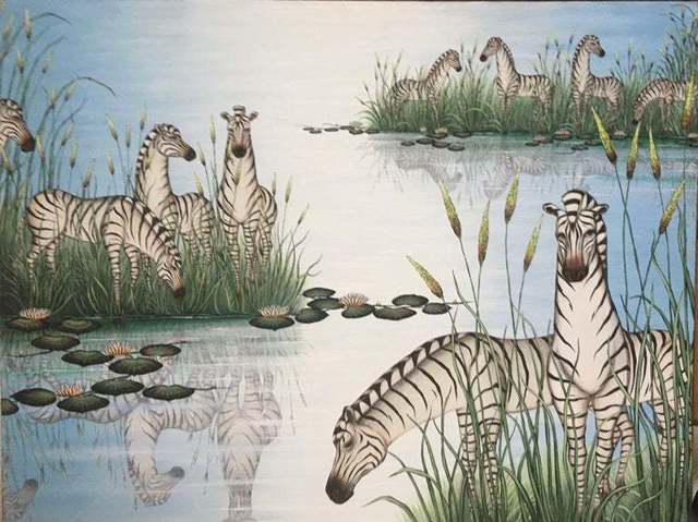Gustavo Novoa, ‘By The Pond’, c.1990's, Painting, Acrylic Paint, Canvas, Lions Gallery