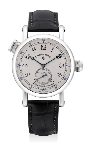 Chronoswiss, ‘A fine platinum quarter repeater wristwatch with guarantee and box’, Circa 2015, Phillips