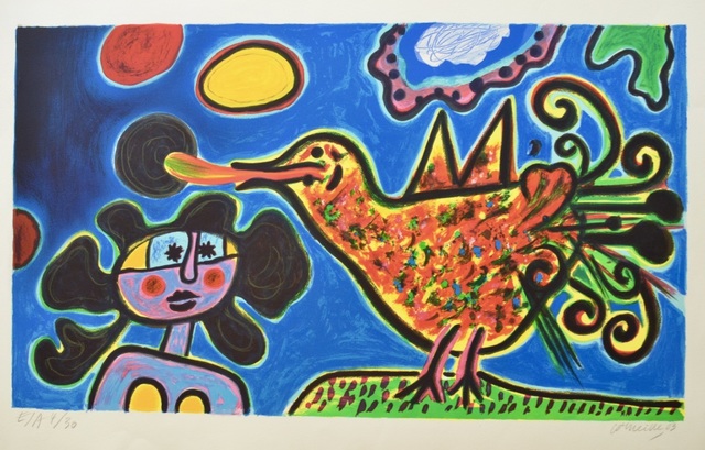 Corneille La Femme Et Loiseau Multicolore Ca 1990 Available For Sale Artsy