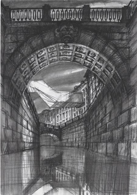 Sergei Tchoban, ‘Architectural contrasts 1. Bridge’, 2015, Antonia Jannone Disegni di Architettura