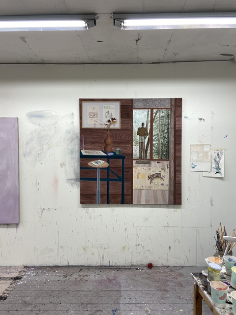 Charlie Roberts, ‘Santa Cruz Mountain Studio’, 2021, Painting, Flashe paint and pastel on linen, Golsa