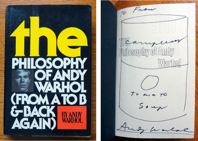 Andy Warhol, ‘"Campbell's Soup Can", 1975, Drawing/Signed Book, "The Philosophy of Andy Warhol"’, 1975, Drawing, Collage or other Work on Paper, Ink on Paper, VINCE fine arts/ephemera