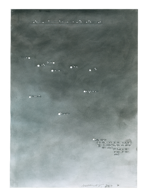 Melissa McGill (b. 1969), ‘Major stars in the river Constellation (a rough map)’, 2016, Drawing, Collage or other Work on Paper, Pastel on typewritten paper, in collaboration with Sam Anderson, TOTAH