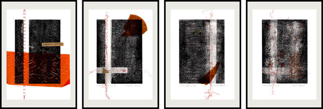 Maite Baron, ‘Love Memory I -IV (Tetraptych)’, 2019-2020, Print, Relief ink, Cellophane, Perspex, Plastic, Gold Leaf Flakes, Cotton, Paper | Techniques: Monoprint, Stitching and Collage. Original Artwork and NFT included, Baron Grafton Arthouse