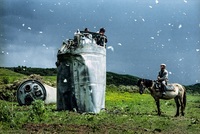 Crashed rocket ship and butterflies, #2. Altai Territory, Russia