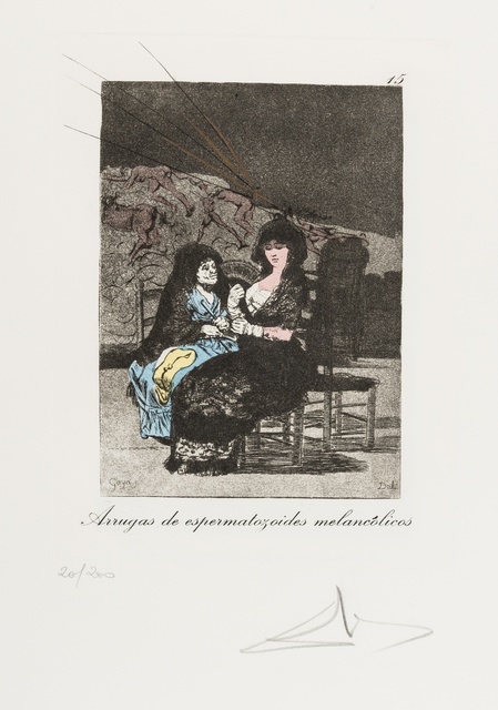 Salvador Dalí, ‘Plate 15 (From Les Caprices de Goya de Dalí) (M & L 862; Field 77-3-66)’, 1977, Print, Drypoint on heliogravure with stencil, Forum Auctions