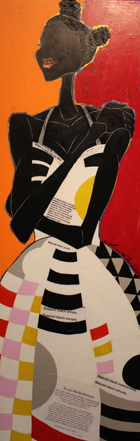 Leroy Campbell, ‘Third Lady’, 2018, Painting, Mixed Medium Collage on Canvas, Richard Beavers Gallery