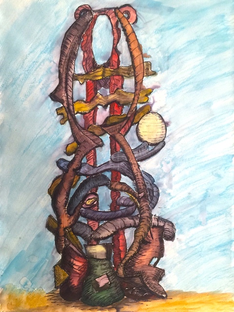 Richard Barnet, ‘Untitled’, 2017, Drawing, Collage or other Work on Paper, Watercolor and ink on paper, 440 Gallery