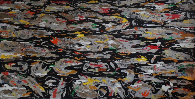 Mahmut Celayir, ‘Poli(tik) Landschaft’, 2008, Painting, Paper and acrylic on canvas, Galerie Judith Andreae