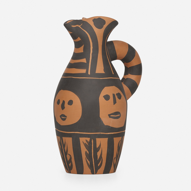 Pablo Picasso, ‘Yan Bandeau Noir pitcher’, 1963, Textile Arts, Earthenware with engobe and incised decoration, Rago/Wright