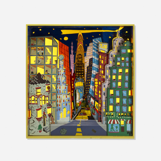 Red Grooms, ‘City at Night: A Puzzle Block Set’, 1974, Wright
