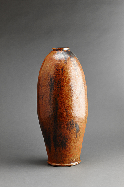 Brother Thomas Bezanson Tall Vase Burnt Orange Iron Glaze