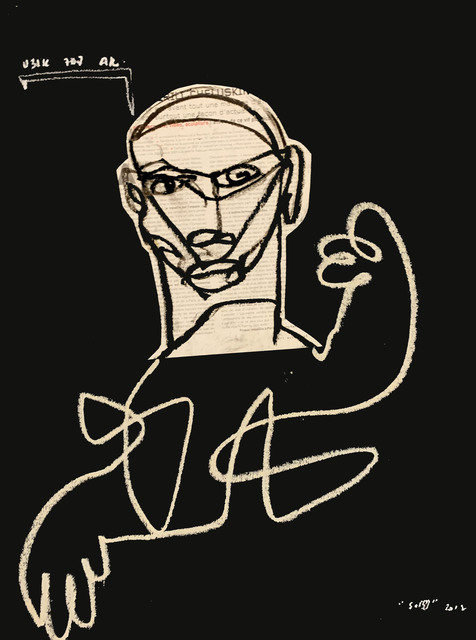 Soly Cissé, ‘No title ’, 2015, Drawing, Collage or other Work on Paper, Collage and pastel on black paper, OH GALLERY