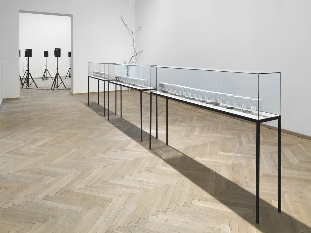 Alicja Kwade, 'Radio (Alicja R-603)' (2014), 'Lampe (Kaiser Idell rot)' (2015), 'Kaminuhr (Zentra)' (2014), 'Parralelwelt (Ast/AntiAst)' (2018), 'NachBild' (2017). Installation view, Kunsthal Charlottenborg 2018. Photo: Roman März. Courtesy the artist, KÖNIG GALERIE, Berlin / London, 303 GALLERY, New York, kamel mennour, Paris / London. Alicja Kwade, 'Radio (Alicja R-603)' (2014), 'Lampe (Kaiser Idell rot)' (2015), 'Kaminuhr (Zentra)' (2014), 'Parralelwelt (Ast/AntiAst)' (2018), 'NachBild' (2017). Installation view, Kunsthal Charlottenborg 2018. Photo: Roman März. Courtesy the artist, KÖNIG GALERIE, Berlin / London, 303 GALLERY, New York, kamel mennour, Paris / London.