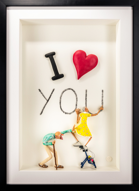 Kunst met een R, ‘I Love You’, 2020, Sculpture, 3D Shadow Box, Eden Fine Art
