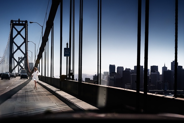 David Drebin, ‘Running The Bridge’, 2014, Photography, Digital C-Print, Isabella Garrucho Fine Art