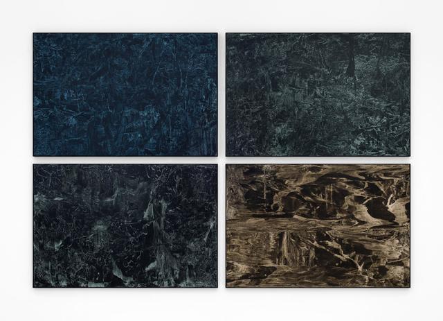 Jean-Baptiste Bernadet, ‘Untitled (Black Paintings)’, 2016, Painting, Oil on canvas, artist’s frame, Almine Rech