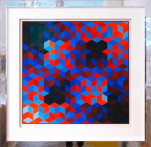 Victor Vasarely, ‘Hommage a la Hexagone VI, 1969’, 1969, Print, Silkscreen on cardboard, Galerie Kellermann