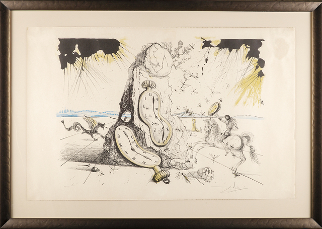 Salvador Dalí, ‘Cosmic Rays Resuscitating Soft Watches Color Lithograph, Surrealist Contemporary Art’, 1970-2010, Print, Color Lithograph, Modern Artifact