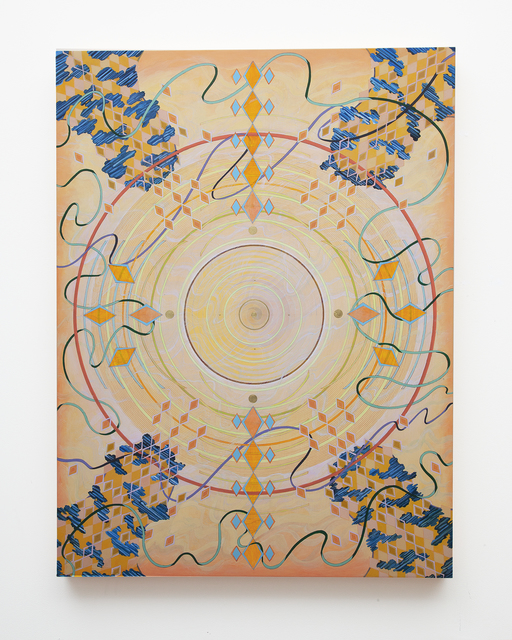 Tayo Heuser, ‘Elpis Calling Pists’, 2019, Painting, Ink and acrylic on wood panel, Jason Jacques Gallery