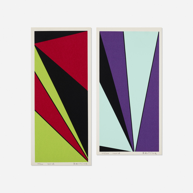 Olle Baertling, ‘Untitled (two works from The Angles of Baertling - Open Form, Infinite Space portfolio)’, 1955, 68/1964, 68, Print, Screenprint on paper, Rago/Wright
