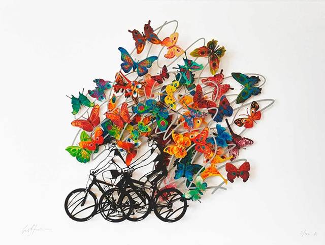 David Gerstein, ‘Happy Hours’, 2013, Drawing, Collage or other Work on Paper, 3D-Papercut on 3 layers, individually hand painted, Galerie Kellermann