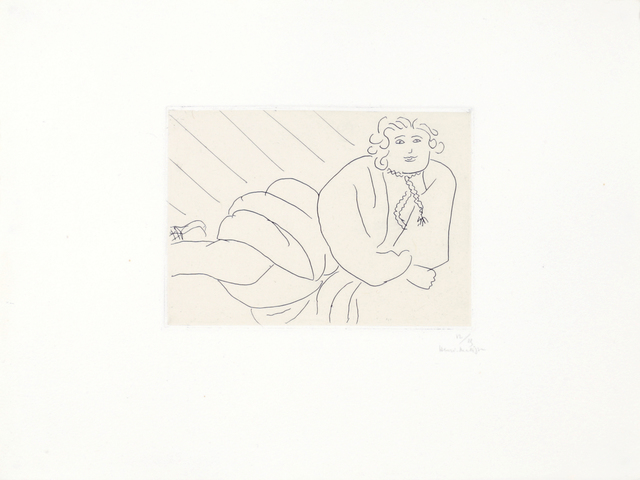 Henri Matisse, ‘Jeune femme, la cordelière de son peignoir en collier’, 1929, Print, Etching on Chine appliqué on Arches Velin paper, Bernard Jacobson Gallery
