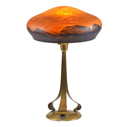 Table lamp with mountainous landscape