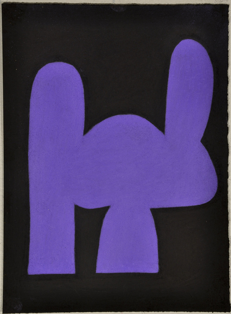 Julian Martin, ‘Untitled (Purple shape on black)’, 2010, Drawing, Collage or other Work on Paper, Pastel on paper, Fleisher/Ollman