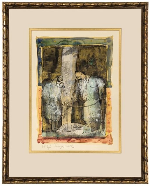 Shraga Weil, ‘Israeli Modernist "At The Cistern" Biblical Painting’, 20th Century, Lions Gallery