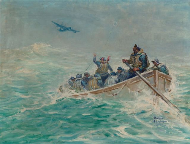 Benton Clark, ‘The Rescue, Electronic Laboratories Advertisement, 1943’, 1943, Painting, Oil on Canvas, The Illustrated Gallery