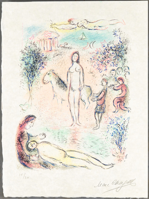 Marc Chagall, ‘FRONTISPIECE from L'Odyssée’, 1974, Print, Original lithograph printed in colors on Japan Nacré paper., Christopher-Clark Fine Art