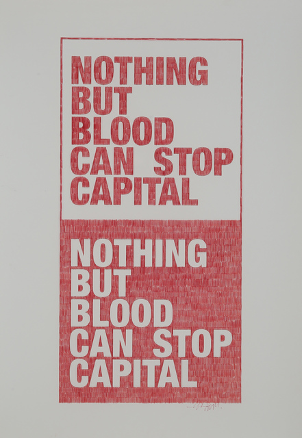 Andrei Molodkin, ‘Untitled’, 2014, Drawing, Collage or other Work on Paper, Red and black pen on paper, Giampaolo Abbondio