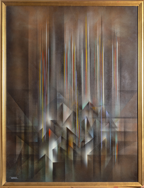Leonardo Nierman, ‘Ciudad Prismatica’, 1980, Painting, Oil on Masonite, RoGallery