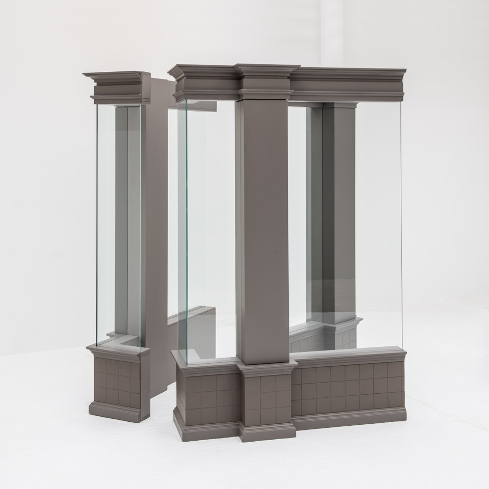 Wesley Meuris - Window for Gallery Wall - sculpture - 2x (240 x 180 x 50) + 1x (240 x 180 x 40) - material: wood, tiles & glass - courtesy Annie Gentils Gallery Wesley Meuris - Window for Gallery Wall - sculpture - 2x (240 x 180 x 50) + 1x (240 x 180 x 40) - material: wood, tiles & glass - courtesy Annie Gentils Gallery