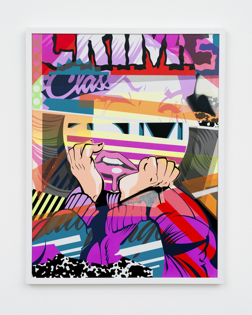 POSE, ‘Blot (Magenta) HPM - #7of 12’, 2016, Mixed Media, Acrylic, Spray Paint, Screen Print Ink and Paper on Sign Painter Board, Framed, BEYOND THE STREETS