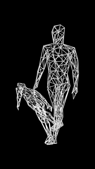 Miguel Chevalier, ‘Body Voxels - The Walker (white wireframe)’, 2019, Galerie Italienne