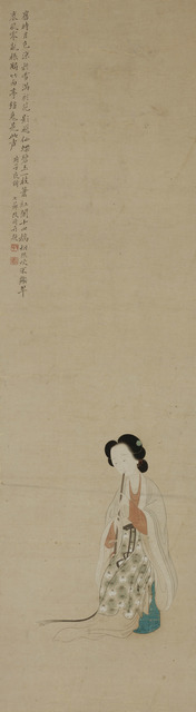 Gai Qi, ‘Lady Playing a Flute’, Undated, Painting, Hanging scroll, ink and colors on paper, Art Museum of the Chinese University of Hong Kong