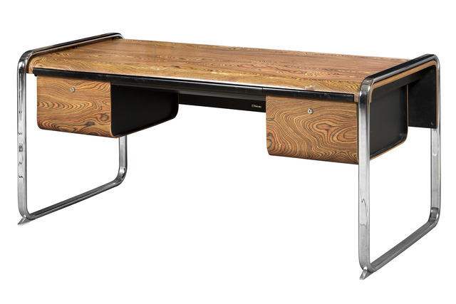 ‘Peter Protzman African Zebrawood and Chromed Metal Desk’, 1970s, Design/Decorative Art, Doyle