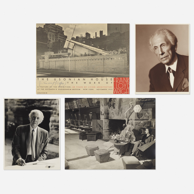 ‘collection of Frank Lloyd Wright photographs’, 1953, Photography, Gelatin silver print, offset color lithograph, platinum/palladium print, Rago/Wright