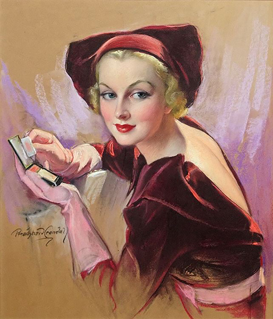 Bradshaw Crandell, ‘Carole Lombard Holding Compace, Cosmopolitan Magazine Cover’, 1935, The Illustrated Gallery
