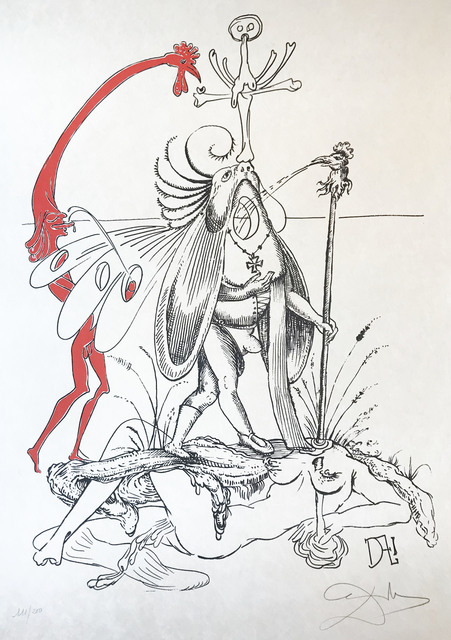 Salvador Dalí, ‘Les Songes Drolatiques De Pantagruel’, 1973, Print, Original lithograph of gouache with original pochoir coloring in black pencil on Japanese paper, BOCCARA ART