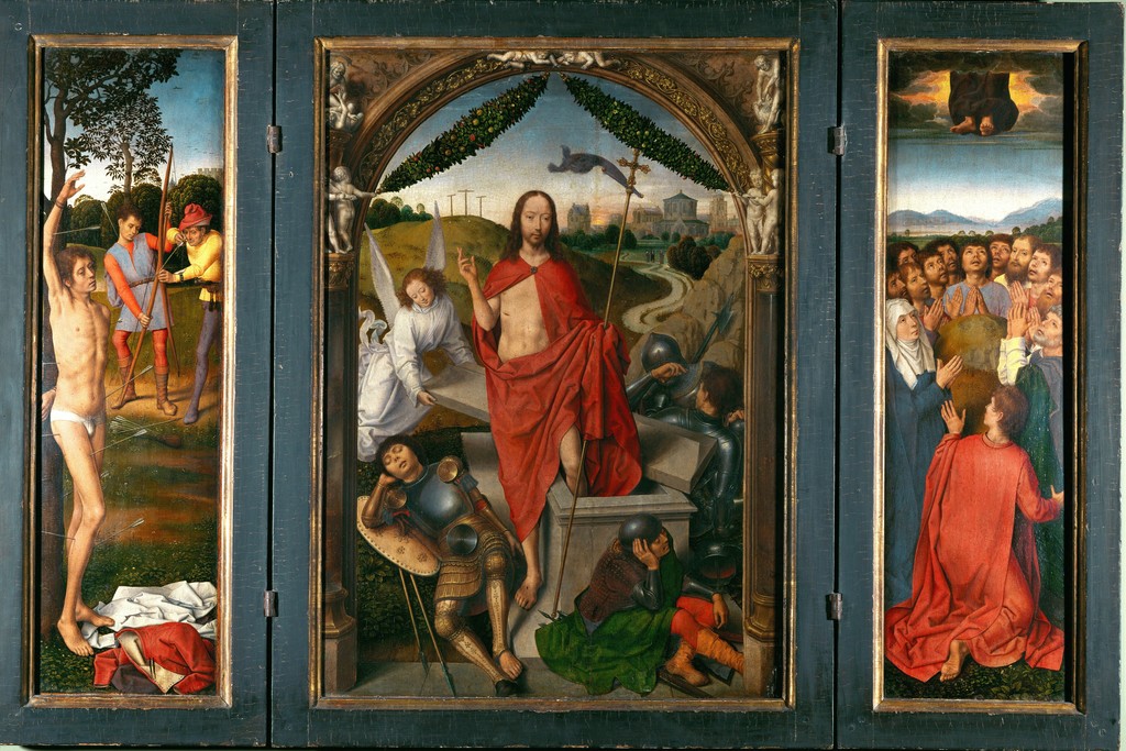 Hans Memling | Triptych of the Resurrection with Saint Sebastian (left ...