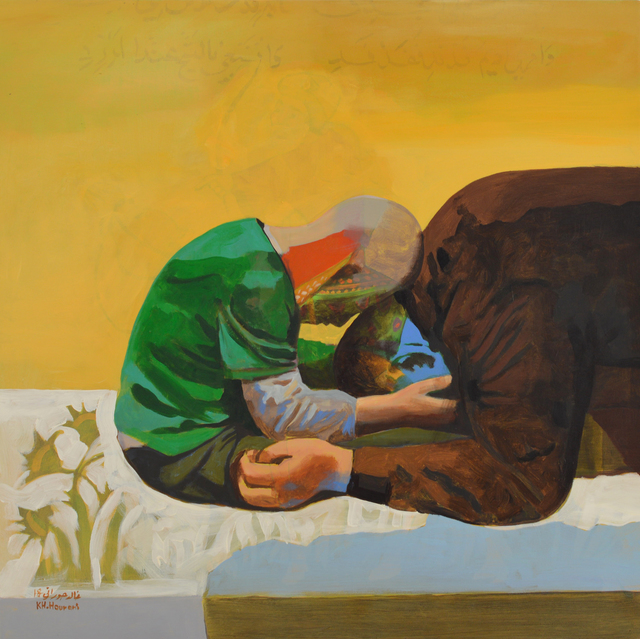 Khaled Hourani, ‘Ahmad and His Father’, 2018, Painting, Acrylic on canvas, Zawyeh Gallery