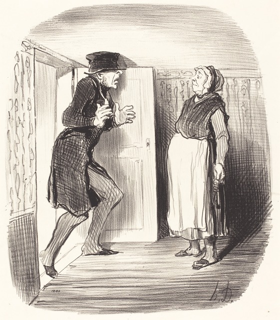Honoré Daumier, ‘Inconvénient de visiter sans précaution un entresol...’, 1847, National Gallery of Art, Washington, D.C.