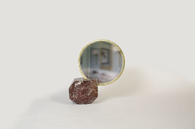 Aldus, ‘"Ebe" Tabletop Mirror with Marble Base’, 2017, Design/Decorative Art, Rosso Levanto marble, polished and protected bronze mirror, Maison Gerard