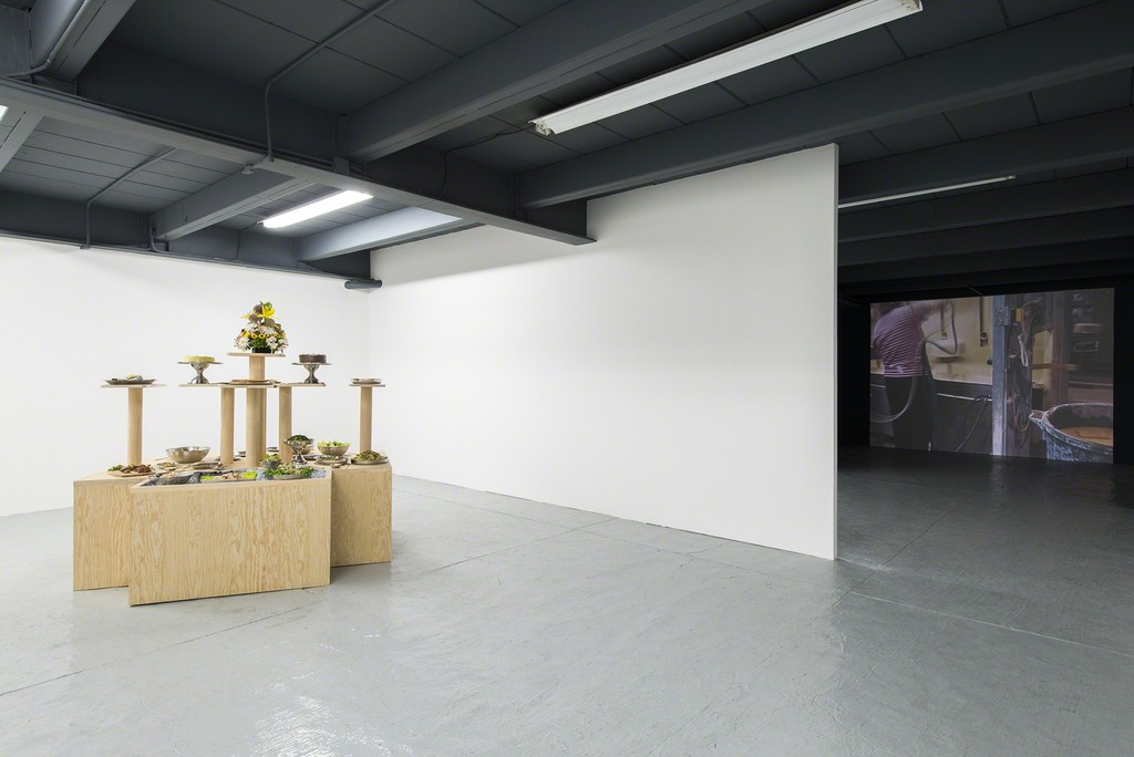 Title: Melting Pots (a Fiction Based on Facts) (2006)
Media: Installation with found documentation: video, food, archival images, kitchenware, wood table, map Title: Melting Pots (a Fiction Based on Facts) (2006)
Media: Installation with found documentation: video, food, archival images, kitchenware, wood table, map