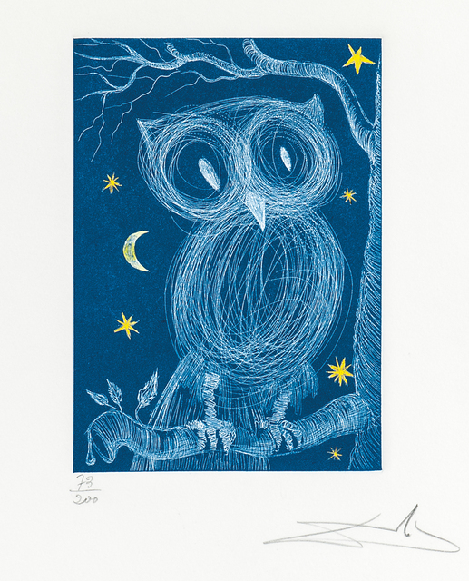Salvador Dalí, ‘La petite chouette (Hibou)’, 1968, Print, Color etching on paper, Skinner