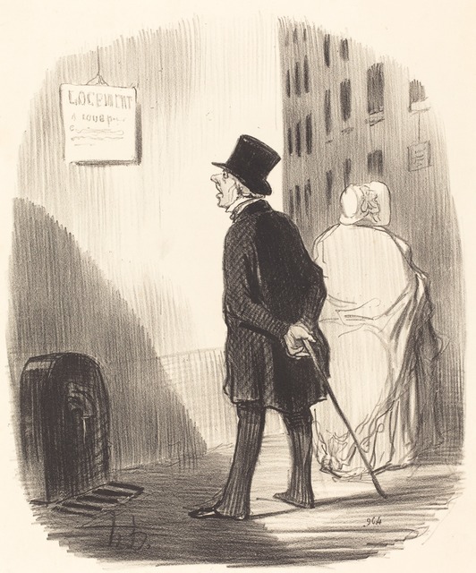 Honoré Daumier, ‘Tiens, voilà un écriteau que ma femme a passé...’, 1848, National Gallery of Art, Washington, D.C.